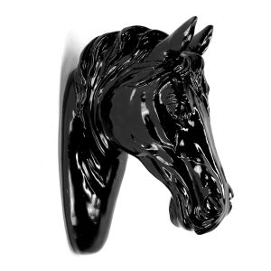 Paardenhoofd decoratie beeld zwart