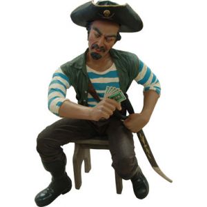 piraat met kruk polyester beeld 